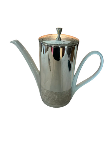 Ceramic Tea Pot With Silver Felted Cover and Lid