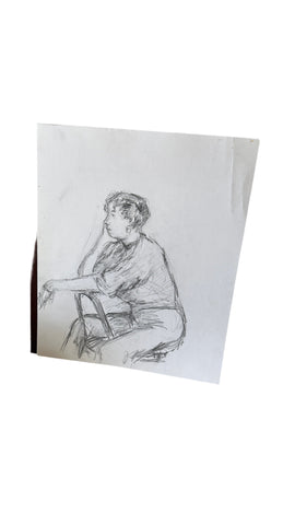 Still Life Portrait of a Posed Woman Drawing