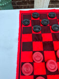 Felt Red and Black Checkers Set- 25 Pieces Total