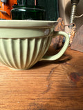 Green Ceramic Mixing Bowl With Handle and Pouring Spout