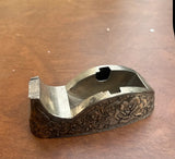 Small Silver Etched Tape Dispenser With Floral Details