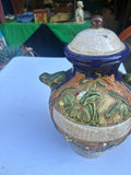 Large Ceramic Vintage Jar With Frog Details- Condition Issue