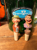 Pair of Wooden Carved Italian Wine Corks