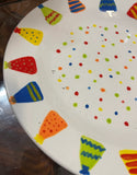 Happiest of Birthdays Ceramic Dish With Birthday Hat Details