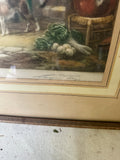 Horse and Village Framed and Signed Drawing