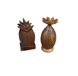 Pair of Wooden Pineapple Napkin and Toothpick Holder Set