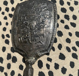 Small Silver Hand-Held Mirror With Monogrammed "K"