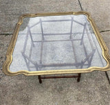 1970s Stately Bamboo, Brass Rim, Coffee Table