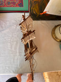 1970s Small Wooden Nautical Ship Sculpture