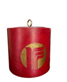 Red Leather Vintage Briard Ice Bucket/Champagne Bucket With Gold Accents