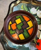 Vintage Ceramic MCM Large Ashtray With Tile Design