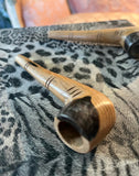 Dominican Wooden Pair of Hand Carved Pipes