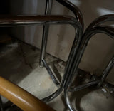 Vintage Chrome Dining Table With Geometric Glass Top