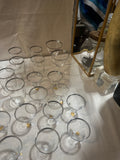 Large Dorothy Draper Silver Rimmed Glassware Set- Collection of 44