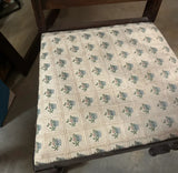 Vintage Wooden Chair With Blue Flower Accents