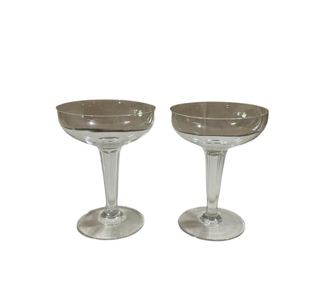 Pair of Open Stemmed Champagne Glasses