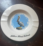 1970s Small Ceramic Hilton Head Ashtray With a Pelican Design