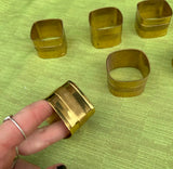 Collection of Square Brass Napkin Rings- Set of 7
