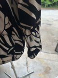 90's Black and White Abstract Faces Button Down Shirt