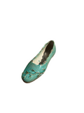 Ceramic Teal Woman's Flat Shoe Sculpture
