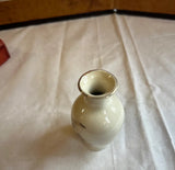 Miniature Vintage White Ceramic Asian Vase With Floral Details