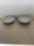 Collection of Floral Plates With Silver Lining- Set of 11