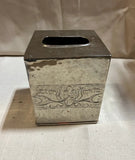 Vintage Etched Mirrored Silver Tissue Box Cover