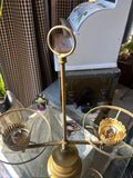 Vintage Brass Double Oil Lamp Style Table Lamp