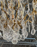 1980s Large Crystal and Brass Vintage Chandelier