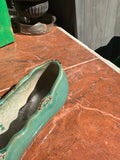 Ceramic Teal Woman's Flat Shoe Sculpture