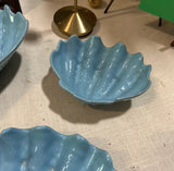 Collection of Blue Ceramic Shell Dishes With One Large- Set of 5