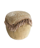 Vintage Pouf With Tassel Design, Extra Seating, Needs Upholstery