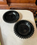 Pair of Black Hobnail Milk Glass Ashtrays