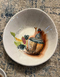 Porcelain Skillet, Dipping Dish, Vintage Appetizer Set With Wooden Handles- Set of 6