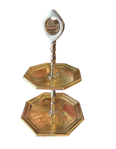 Vintage Brass Two-Tier Caddy