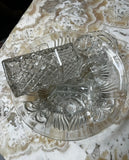 1970s Glass Bottle With Stopper and Ashtray Pair