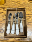 Kitchen Serving Utensils With White Ceramic Handles in Decorative Packaging