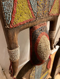Pair of African Hand Carved and Beaded Sculptural Statues