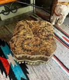 Vintage Tufted Ottoman With Tassels