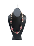 African Paper Beaded Pink Necklace