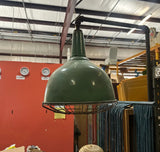 Vintage Large Green Industrial Overhead Light