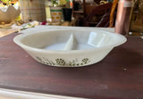Double-Sided Ceramic White Bowl With Floral Details