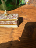 Small Ceramic Catchall With Matching Lid and Gold Accents