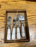Kitchen Serving Utensils With White Ceramic Handles in Decorative Packaging