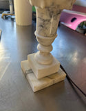 Vintage Detailed White Marble Table Lamp With Lampshade