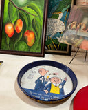Vintage Blue Round Piels Beer Tray