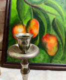 Silver Geometric Tall Standing Candleholder