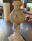Vintage Detailed White Marble Table Lamp With Lampshade