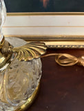 Crystal and Gold Table Lamp, Oil Lamp Style