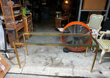 Gold Metal Glass Top Console Table